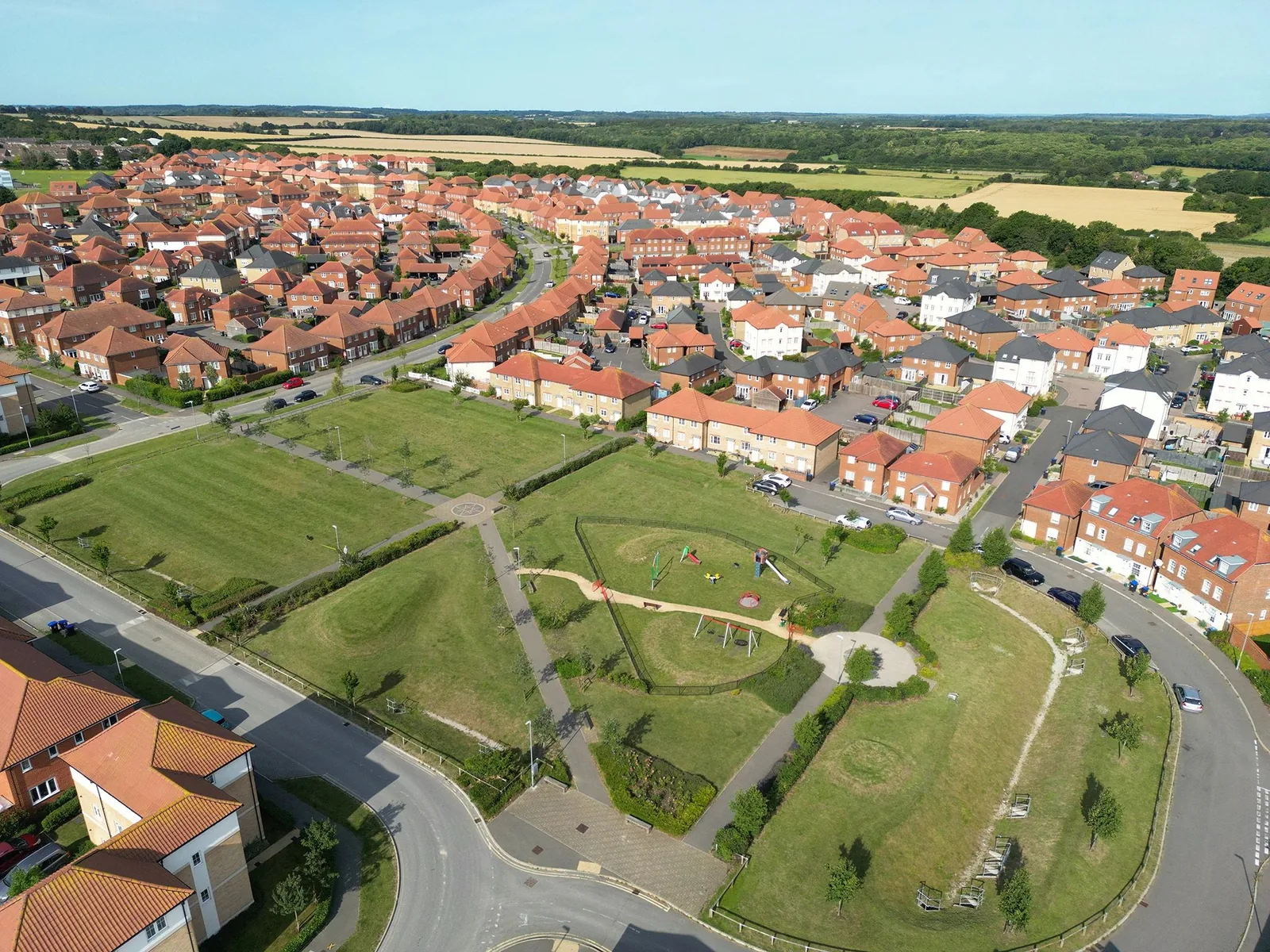 Residential estate and communal green spaces