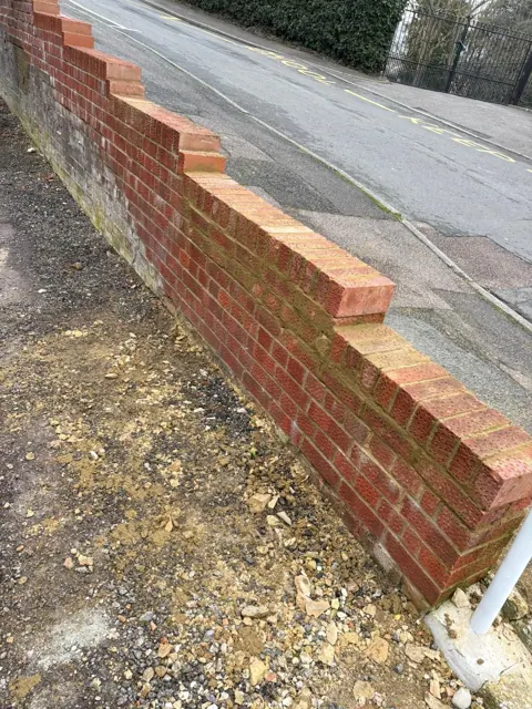 Brick boundary wall detail