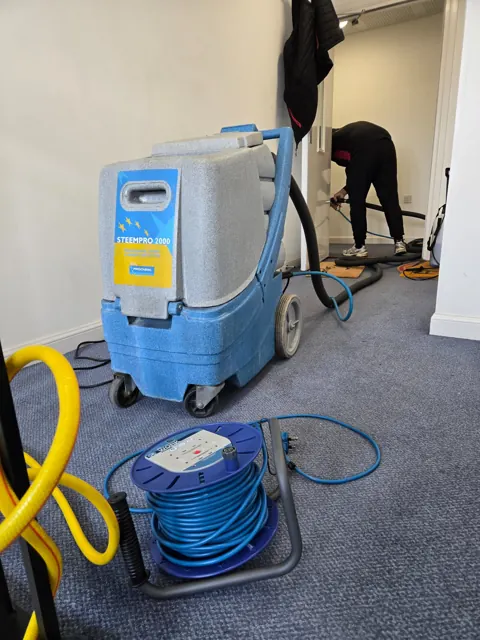 Carpet extraction equipment on site