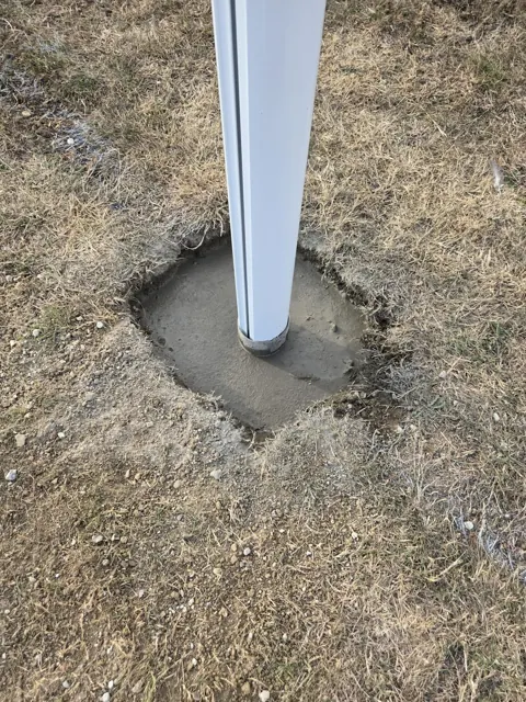 Setting a post into a new footing